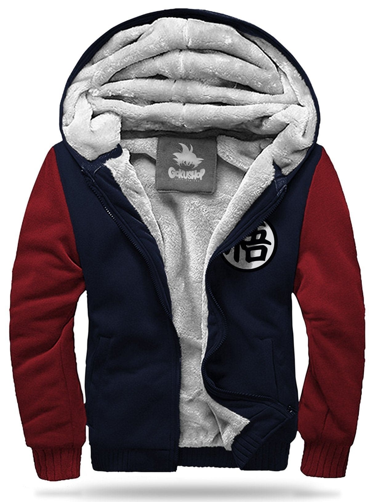Veste Polaire DBZ Kanji "Go" (Bleu & Rouge) – Image 3